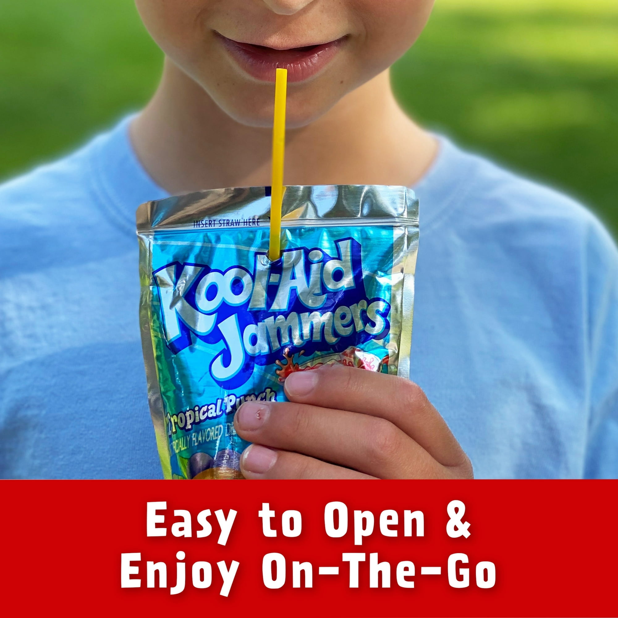 Kool Aid Jammers Variety Pack with Tropical Punch, Grape & Cherry Kids Drink 0% Juice Box Pouches, 30 Ct Box, 6 fl oz Pouches - 2 pack