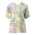 thumbnail image 4 of TSADFHJI Hauts de Noël Élégants pour Femmes T-Shirt Rétro Mode Coloré Ample Décontracté Col Rabattu Manches Courtes m Violet, 4 of 5