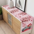 thumbnail image 4 of Valentine's Day Table Runner 72 Inches Long Farmhouse Dress Scarves, Ombre Pink Love Tree Truck Roses Plaid Dining Tablerunner for Coffee Table/Kitchen Island/Party Décor, 13" x 72", 4 of 8