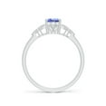thumbnail image 2 of ANGARA Natural Vintage Style Oval Tanzanite Ring with Diamonds in 14K White Gold for Women (Size-7x5mm) | December Birthstone, Birthday, Anniversary, Jewelry Gift for Women | Natural Tanzanite Ring, 2 of 9