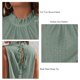 thumbnail image 4 of Camiseta sin mangas para mujer, ribete con volantes, cuello redondo, patrón calado, lazo en la espalda, Top informal elegante sin mangas de verano, 4 of 6