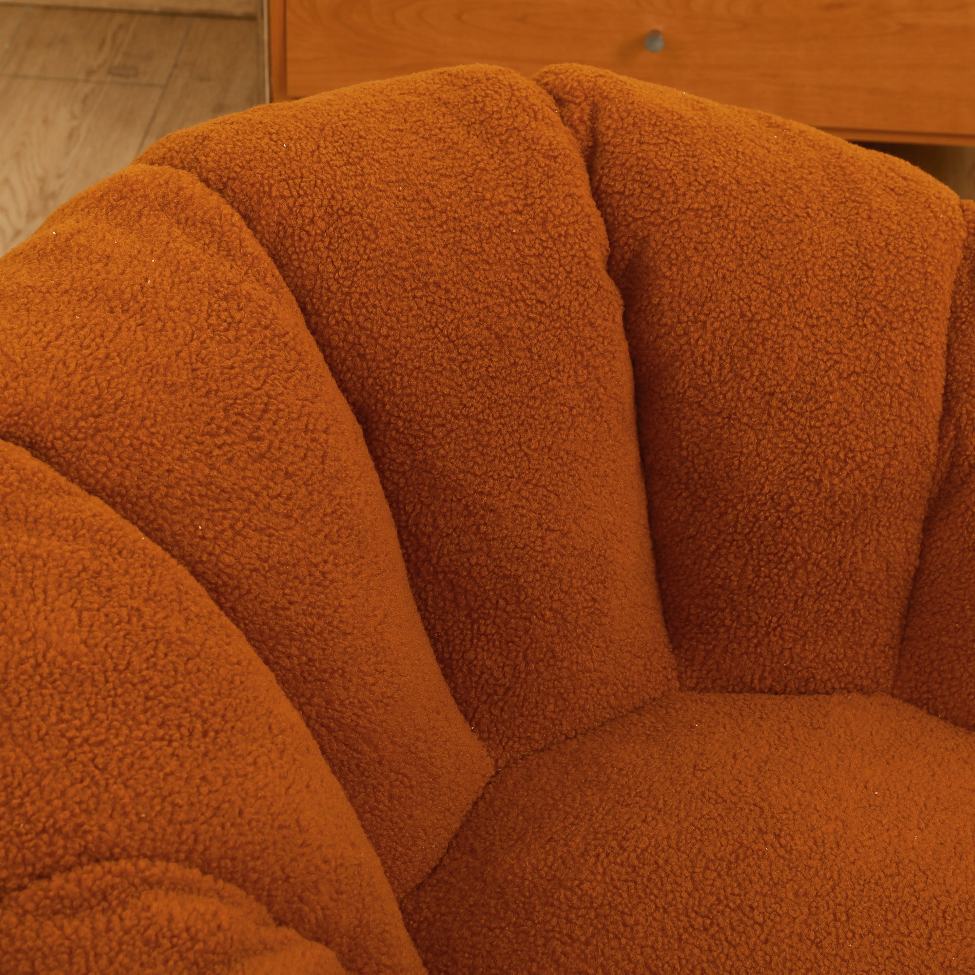 High Density Memory Foam Faux Fur Bean Bag Chair with Armrests, Ergonomic Comfy Lazy Sofa for Adult Reading Gaming in Living Room Bedroom