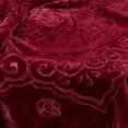 thumbnail image 2 of WOOW DEPOT Full Queen Heavy Fleece Bed Blanket 1 PCS, 7.72 lbs 78.7" x 90.5", Reversible Thick Embossed Velvet Soft Warm Mink Blanket for All Season, Burgundy Red, 2 of 8