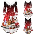 thumbnail image 4 of Vestido de Navidad elegante de mujer, vestido de noche vintage de manga larga, 4 of 4