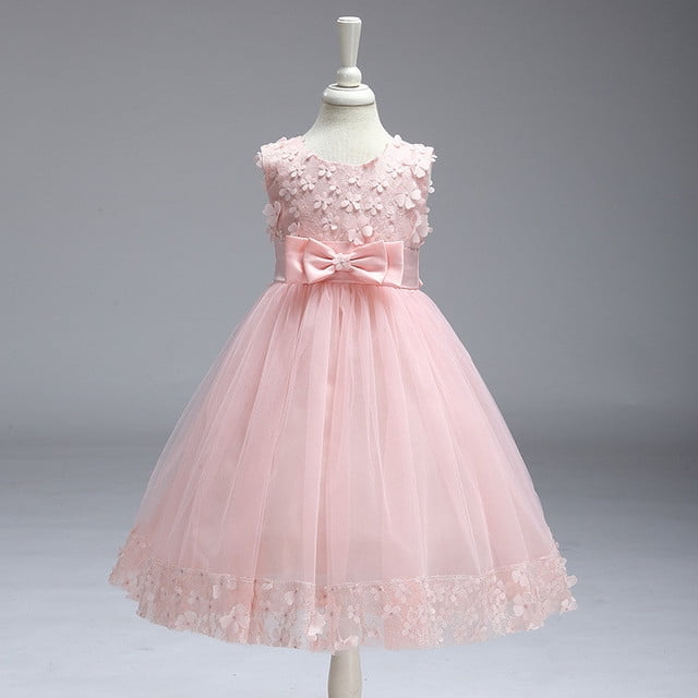Robe d'Été Blanche de Princesse pour Filles Robe pour Filles 3 4 5 6 8 9 10 Ans Tout-Petits Enfants Fille Fête Mariage Robe Formelle