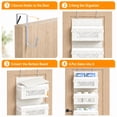 thumbnail image 4 of Aokeyee Over The Door Organizer, 4 Tier Boho Door Organizer Hanging with Tassels and Clear Window, 55lb Behind The Door Storage for Baby Nursery, Bedroom, Bathroom, 4 of 6