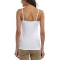 thumbnail image 5 of Women Basic Camisole Cotton Long Top Scoop Neck Tank with Adjustable Spaghetti Straps Solid Color Pack of 2, 5 of 6