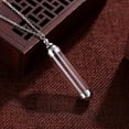 thumbnail image 6 of Gift For Ash Sand Openable Screw Cap Steel Chain Perfume Jars Lucky Charm Wishing Bottle Pendant Glass Vial Necklace 4.1CMX1.1CM, 6 of 8