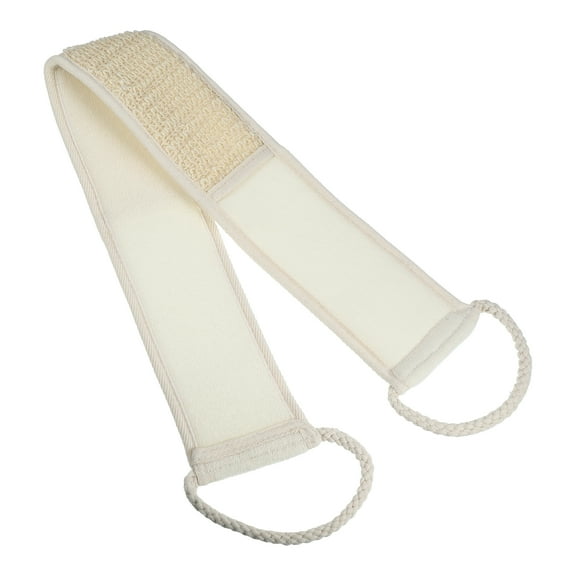 Unique Bargains 1 Pc Elasticity Body Scrub Towel Body Scrubber for Shower 26.97"x3.15" Beige