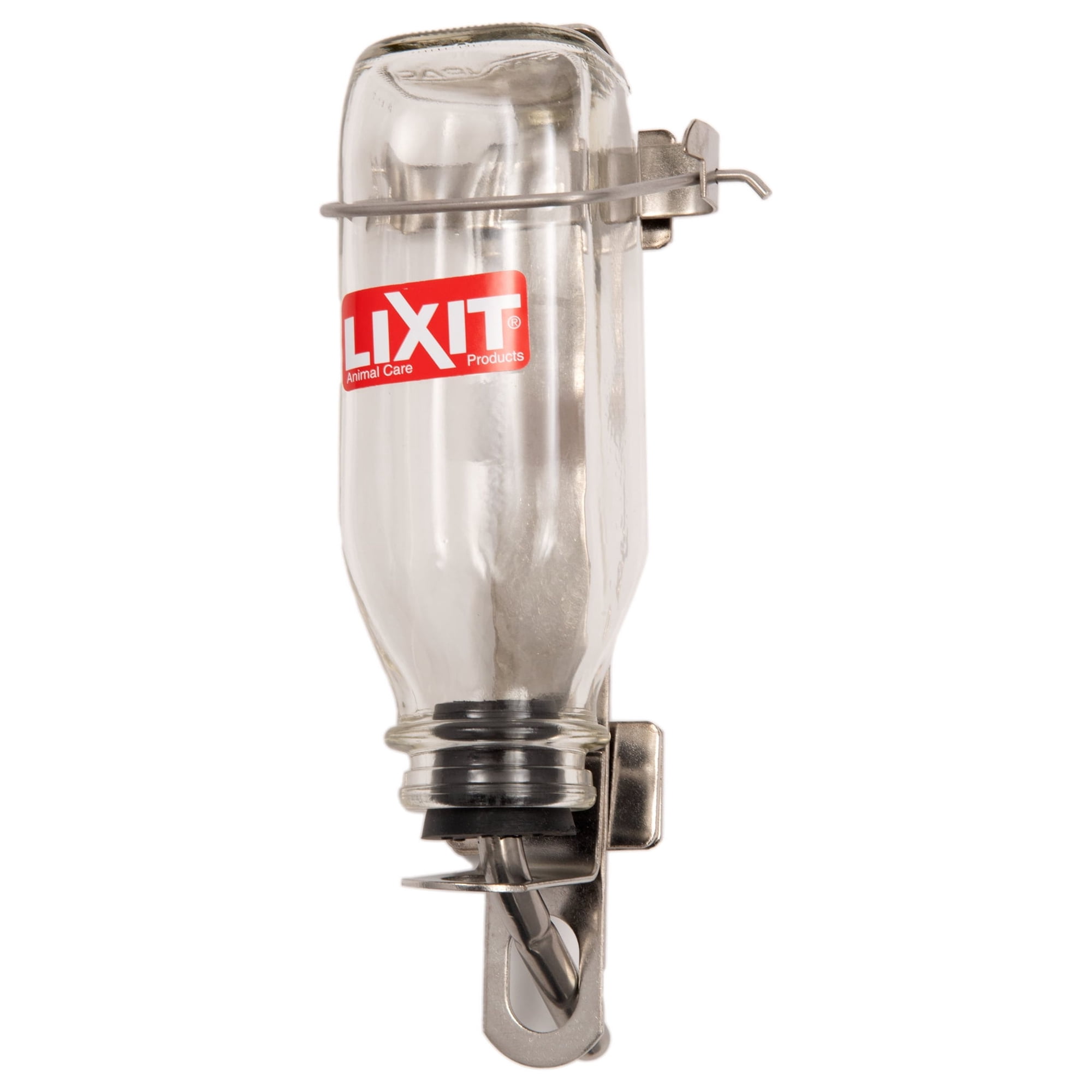Lixit Deluxe Medium Glass Water Bottle for Birds, Dogs, and Small Animals