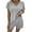 Grey, variant on MAWCLOS Women Sleepwear Short Sleeve Nightwear Tops And Shorts Pajama Set Casual Sleep V Neck Lounge Sets Light Blue 2XL