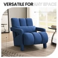 thumbnail image 2 of Aukfa Upholstered Accent Chair with Pillow, Mid Century Armchair for Living Room Bedroom, Linen, Blue, 2 of 8