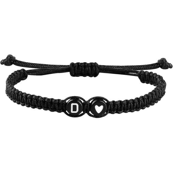 Initial Bracelets for Women Best Friend,Birthday Graduation Gifts Adjustable Heart Link Letter Mens Bracelet for Sister Daughter Father's Day Mom Couples Boyfriend Friendship Jewelry