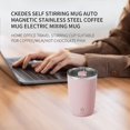 thumbnail image 2 of CHAO Taza autoagitadora rosa Taza de café magnética automática de acero inoxidable Taza mezcladora eléctrica Taza agitadora de viaje para oficina en casa Adecuada para café/leche/choco caliente, 2 of 5