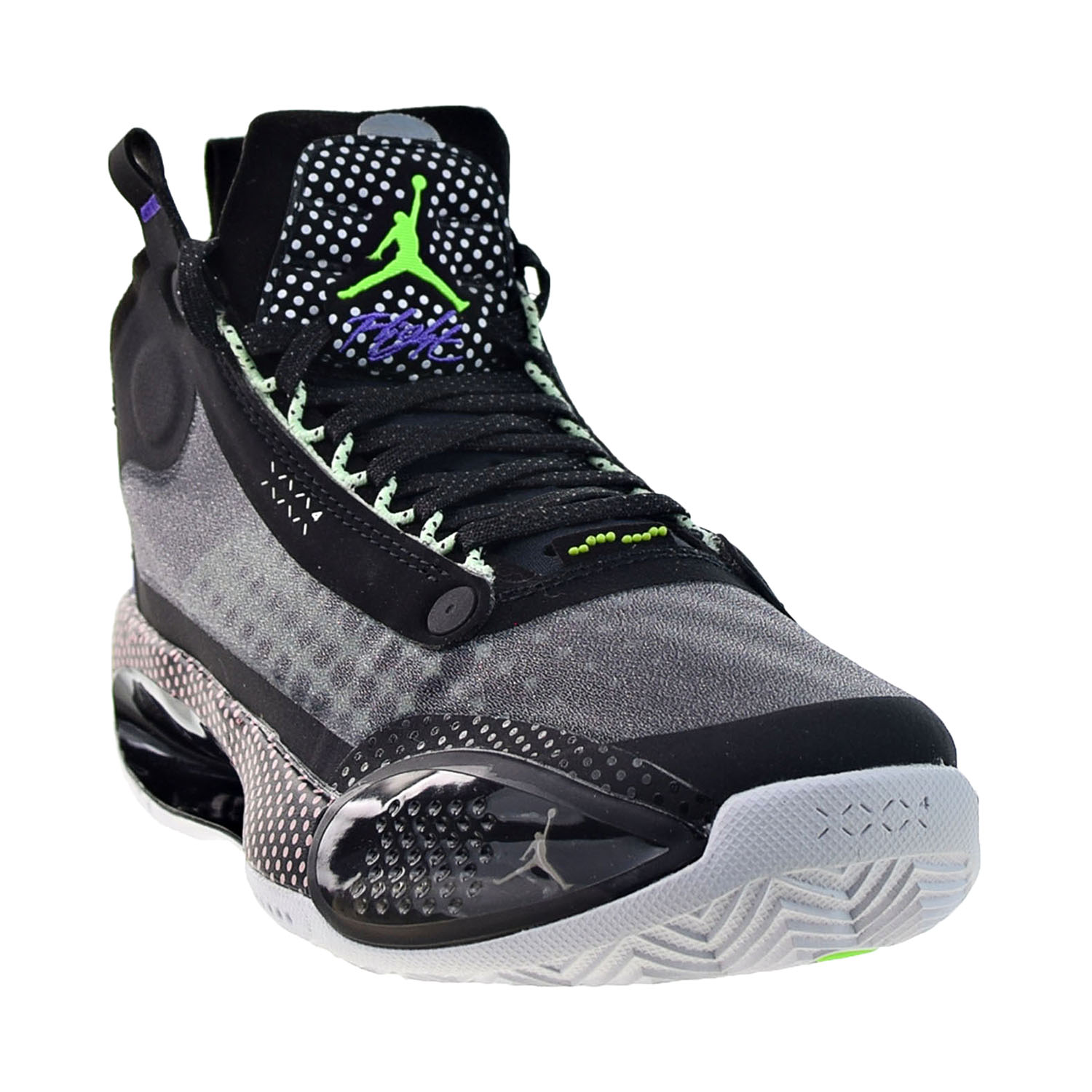 Air Jordan XXXIV 34 Big Kids' Basketball Shoes Black-White-V Green bq3384-013 - image 2 of 6