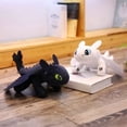 thumbnail image 2 of Peluche cómo entrenar a tu dragón, juguetes Kawaii, dinosaurios blancos y negros, juguetes de peluche de animales, en Stock, regalo de cumpleaños para niños, 2 of 4