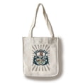 thumbnail image 1 of Merman - Badge & Rays - Lantern Press Artwork (100% Cotton Tote Bag - Reusable), 1 of 3
