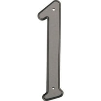 Hy-Ko 4" Silver Reflective House Address Number 1, Plastic, Included Mounting Nails
