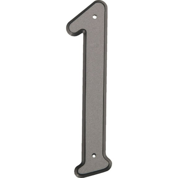 Hy-Ko 4" Silver Reflective House Address Number 1, Plastic, Included Mounting Nails