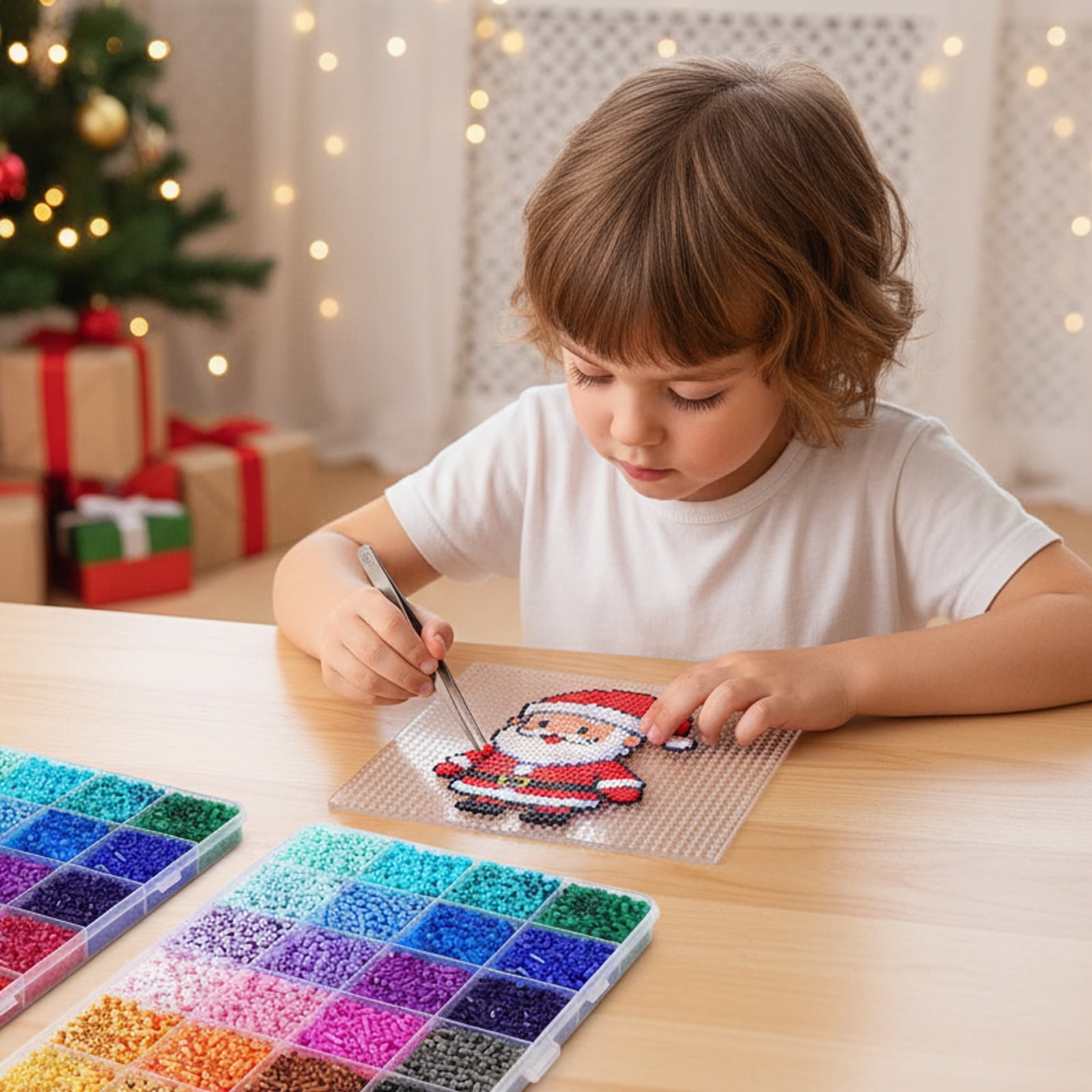 DIY Fuse Beading Kit, Multi-Color Plastic Perler Bead Craft Set, Handmade Art Supplies, for Party Gathering, Holiday Leisure, Birthday Gift, Interactive Craft Activity