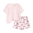 thumbnail image 5 of BFHHYA Girls Fashion Print Outfits 2PCS Round Neck Short Sleeve Top Elastic Waisted Shorts Tween Casual Loose Sets 3-15 Years, 5 of 5