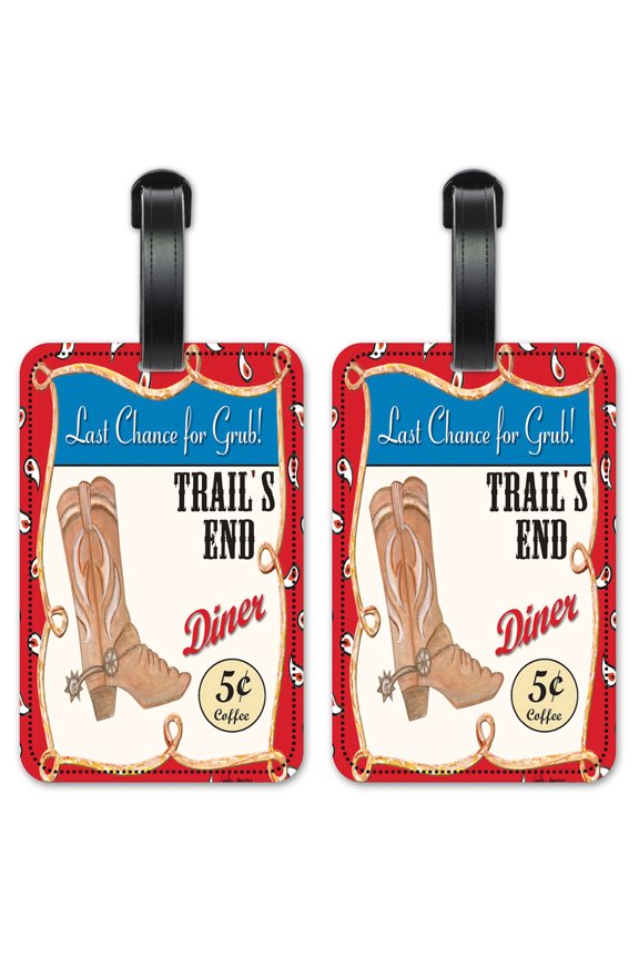 Trails End - Luggage ID Tags / Suitcase Identification Cards - Set of 2