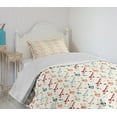 thumbnail image 4 of Ambesonne Spaceship Quilted Bedspread Set 2 Pcs, Vintage Rocket Design, Twin Size, Multicolor, 4 of 6