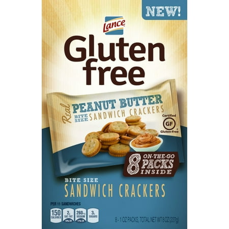 Gluten Free Crackers - Lance Gluten Free Peanut Butter Sandwich Crackers Multipack, 1 Oz Bags, 8 Ct