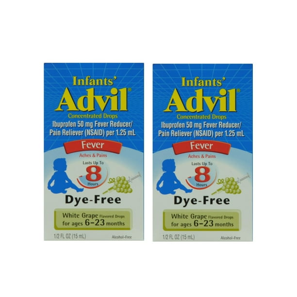 Advil Infant's Concentrated Ibuprofen Drops For Fever & Aches, 50mg, Grape Flavored, 0.5 Oz, 2