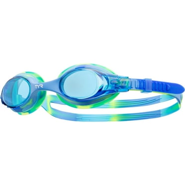 TYR Youth Fit Swimple Tie Dye Non-Mirrored Swim Goggle - Blue/Green