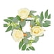 thumbnail image 2 of Apmemiss Valentine's Day Rose Candle Rings Wreaths Artificial Flowers with Green Leaves Floral Table Pillar Centerpiece Mini Rings Garland for Wedding Home Party Table Wreath Candle Holder Decor, 2 of 6