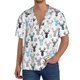 thumbnail image 1 of Balery Winter Art Blue and Black Moose Camisa Casual de Manga Corta con Botones para Hombre, Texturizada, Estilo Cubano, para Playa, Verano-X-Large, 1 of 5