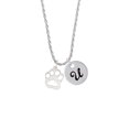 thumbnail image 2 of Delight Jewelry Acrylic Small Paw Mirror Silvertone Silvertone Script Initial Disc - U - Charm Necklace, 20"+3", 2 of 4
