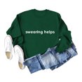 thumbnail image 3 of Swearing Helps Sweatshirts for Women 2025 Long Sleeve Crewneck Funny Sarcastic Sweatshirt Pullover Tops, 3 of 5