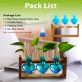 thumbnail image 4 of Plant Terrarium for Office Decor - Wooden Stand Tabletop Planter 3 Bulb Glass Vase Heart Shaped for Hydroponics Indoor Home, 4 of 7