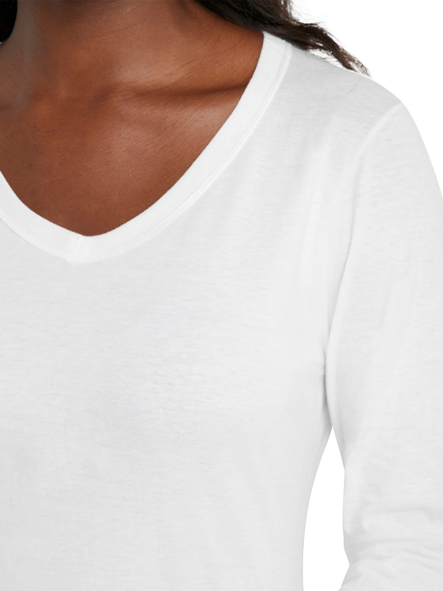 Hanes Originals Women's Twisted Neckline V-Neck T-Shirt, Cotton