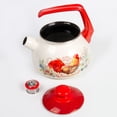 thumbnail image 5 of METALAC Golden Rooster Enamel Whistling Kettle with Ergonomic Handle 2.7 Qt (2.5 L) Stovetop Kettle Vintage Tea Pot for Stove Top Enamelware Kitchen Teapot, Red, 5 of 11
