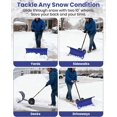 thumbnail image 5 of 29in Snow Pusher Shovel with Wheels,Galvanized Blade Heavy-Duty 2-Wheel Snow Pusher Hand Plow for Snow Removal w/Wheels，T type-Single-Handle,Blue, 5 of 5
