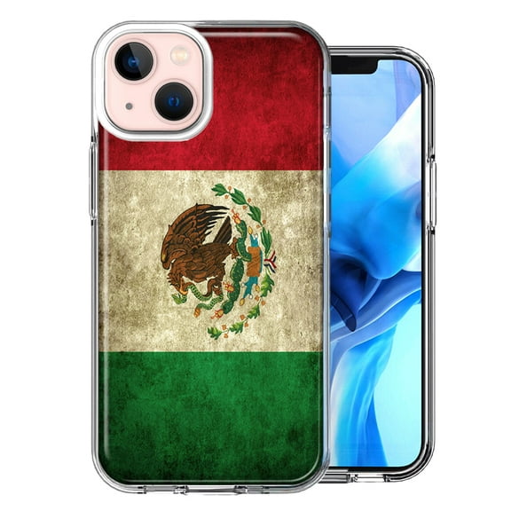 MUNDAZE Case for Apple iPhone 15 Hybrid Shockproof Slim Hard Soft TPU Shell Heavy Duty Protective Phone Cover - Flag of Mexico