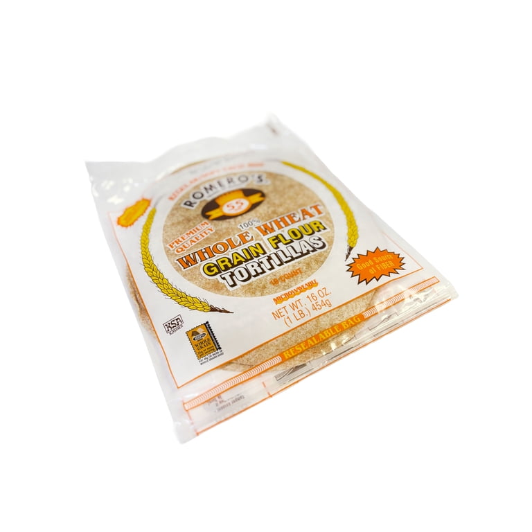 Romero's Whole Wheat Grain Tortilla (10 Count), 16 oz Bag