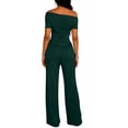 thumbnail image 4 of Kixjoy Lounge Sets for Women Off Shoulder Casual High Waisted Sweatsuits Athletic Soft Wide Leg Pant Sets Plain Spring Womens Clothing, Green M, 4 of 5