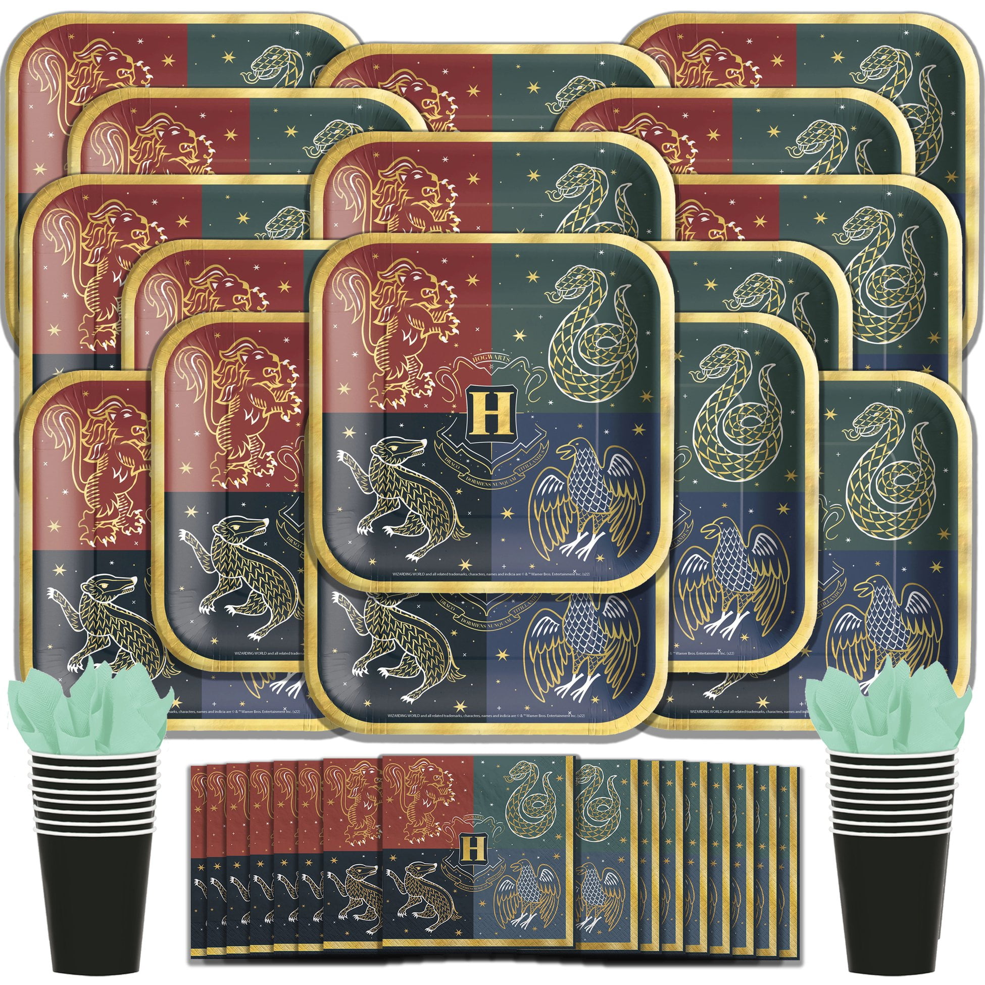 HARRY POTTER Birthday Party Kit for 8 guests Plates Napkins Cups Tablecloth  +