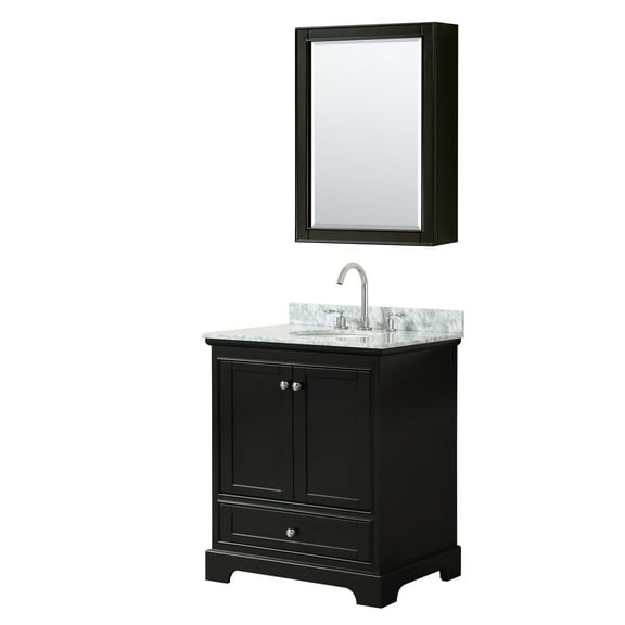 Wyndham Collection Wcs202030scmunomed Deborah 30" Free Standing Single Vanity Set - Dark