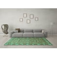 thumbnail image 3 of Ahgly Company Machine Washable Indoor Round Persian Turquoise Blue Traditional Area Rugs, 3' Round, 3 of 4