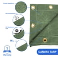 thumbnail image 3 of Covers&All Canvas Tarp Waterproof 16 Oz, 550 GSM 28 Mil Thick Heavy Duty Camping Tarp Multi-Purpose Tarpaulin for Camping, Residential Commercial & Industrial Use (8" L x 10" W, Olive Green), 3 of 8
