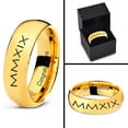 thumbnail image 4 of Tungsten Congrats Grad Class Of 2019 Roman Numerals Engraved Band Ring 7mm Men Women Comfort Fit 18k Yellow Gold Dome Polished, 4 of 4