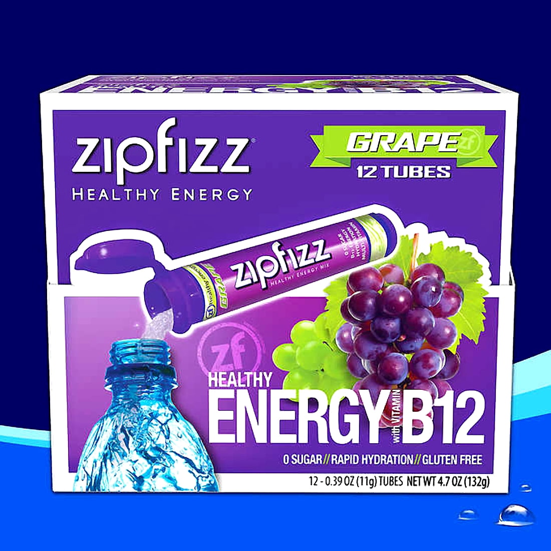 Zipfizz Grape 12ct - Beverage - Walmart Business Supplies