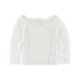 thumbnail image 1 of Aeropostale Suéter de punto recortado transparente para mujer, blanco, mediano Aeropostale Tejer, 1 of 2