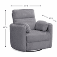 thumbnail image 3 of Pemberly Row Contemporary Fabric Swivel Glider Recliner in Gray, 3 of 10
