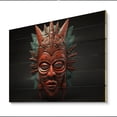 thumbnail image 2 of Designart "Tribal Makonde African Mask II" African Tribal Print on Natural Pine Wood, 2 of 5